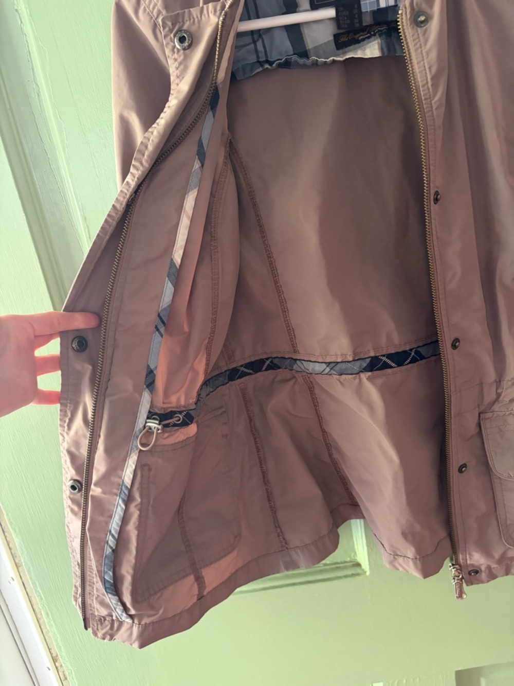 Barbour Dockray Casual Utility Tan Zip Front Jacket size 4 small - Picture 8 of 13